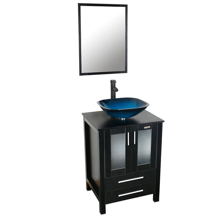 Wrought Studio Masuma 24'' Single Bathroom Vanity Set with Mirror